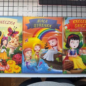 Set Of 3 Polish Books - CALINECZKA , MALA SYRENKA , KROLEWNA SIEZKA